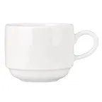 image of Libbey 999023531 - 9 oz Cup, Lunar White Rigel Pattern, Stackable, Vitrified Glaze - 36/Case