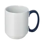 image of Libbey 999024300 Comfort Mug - 8.5 oz 2.9" Dia x 3.6" H Porcelain, Blue Handle - 36/Case