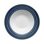 image of Libbey 999024882 - Grapefruit Bowl, 6‑Ounce, 6.25" Dia x 1.38" H, Porcelain Steel Blue Stripe - 36/Case