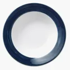 image of Libbey 999024892 Fruit Bowl - 5" Dia x 1¼" H, 3‑oz Porcelain, Steel Blue Rigel, Glaze - 36/Case