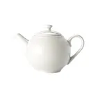 image of Libbey 999333040 Constellation Teapot, 15 oz (6½" Dia x 4⅜" H), White Porcelain with Lid - 12/Case
