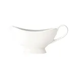 image of Libbey 999333904 Sauce Boat - 7 oz 7"-1/4" x 3"-1/2", Porcelain White Embossed Glaze - 12/Case