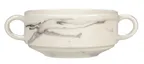 image of Reserve by Libbey 999533011 Soup Bowl, 5" Round Porcelain, Smoke Finish, Handles, 6" Size - 36/Case
