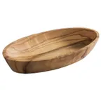 image of APS Germany APS 00844 - Oval Wooden Bowl 3 Oz, 6½" L x 3¾" W x 1" H, Olive Wood, Hand Wash Only - 1/Case