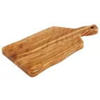 image of APS Germany APS 00875 Oval Wood Board, 9-7/8" L x 4-7/8" W x 1/2" H, Olive, 2-1/4" Handle - Case
