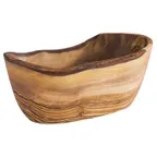 image of APS Germany APS 00908 - 10‑Oz Olive Wood Bowl, 6" Diameter, Organic Oval Shape, Hand Wash Only - 1/Case