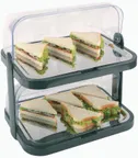 image of APS Germany APS 09204 Display Case, 17"3/8" H x 12"5/8" D, Stainless Steel, Black - 1/Case