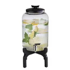 image of APS Germany APS 10403 Glass Dispenser, 236‑3/4 oz, 9‑3/4" × 18" H, Spigot, Wood Stand – 12/Case