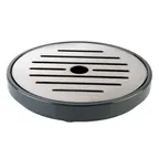 image of APS Germany APS 10853 Drip Tray, 3¾" Dia x 5/8" H, Black Melamine Steel Insert, Stackable - 1/Case