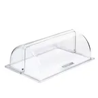 image of APS Germany APS 11018 Polycarbonate Food Cover, 20"x12"x7" Roll Top Dome, Zinc Handle - 1/Case