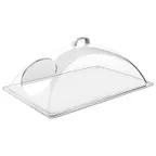 image of APS Germany APS 11028 Display Cover, 21"L x 13"W x 8"H, Domed Clear, Cast Zinc Handle - 1/Case