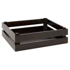 image of APS Germany APS 11627 - Acacia Wood Crate, 13"8" x 11"5" x 4"3", Black, Stackable, GN 1/2 - 1/Case