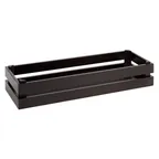 image of APS Germany APS 11629 Acacia Black Crate, 21.9" L x 7.4" W x 4.3" H, GN 2/4 Compatible - 1/Case