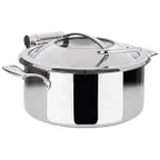 image of APS Germany APS 12330 Chafing Dish, 4 Qt (1 Gallon) Round Stainless Steel Set with Stackable Stand