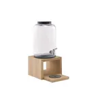 image of APS Germany APS 14025 Dispenser, 128 oz, 7-1/8"L x 7-1/8"W x 16-1/8"H, Wood Base, Glass Tap - 1/Case
