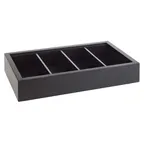 image of APS Germany APS 14956 Cutlery Tray, GN 1/1, 20-7/8" L x 12-7/8" W x 4-3/8" H, 4‑Section Wood, Black - 1/Case