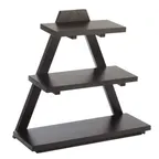 image of APS Germany APS 14966 - Triangular 3‑Tier Buffet Stand 20"7/8" L x 8"3/8" W Black Wood - 1/Case