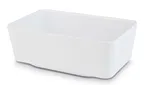 image of APS Germany APS 15116 - GN 1/4 Rectangular Melamine Food Pan, 50.75 oz (1.5 Qt), 10.5"x6.5"x2.875" White, Stackable, Dishwasher Safe - 3/Case