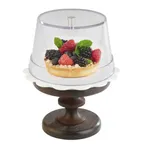 image of APS Germany APS 15350 Clear Cake Cover 6.5" Dia x 4" H, Chrome Knob, Safe Plastic - 12/Case