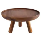 image of APS Germany APS 15620 Round Acacia Wood Stand, 7‑7/8" Dia x 4‑1/8" H, Brown, Waterproof - 1/Case