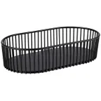 image of APS Germany APS 30337 - Oval Metal Tabletop Basket, 11 1/2" L x 6⅜" D x 2-3/4" H, Black Urban Finish, Non-Slip Feet - 1/Case