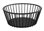 image of APS Germany APS 30410 - Round Metal Basket, 6-5/8" Diameter, Black Finish, Non-Slip Feet - 1/Case