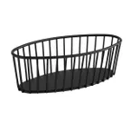 image of APS Germany APS 30412 - Oval Metal Basket, 8 1/2" L x 4" W x 2-1/4" H, Black Finish, Non-Slip - 1/Case