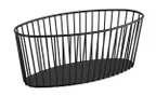 image of APS Germany APS 30413 - Oval Metal Basket, 11"-7/8 L x 5"-1/2 D x 4"-3/4 H, Black - 1/Case