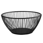 image of APS Germany APS 30420 - Round Metal Basket, 6-7/8" Dia, Black Finish, Stackable, Restaurant - 1/Case
