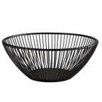 image of APS Germany APS 30421 - Round Metal Serving Basket, 7-7/8" Diameter, Black Finish, Stackable - 1/Case