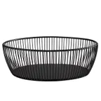 image of APS Germany APS 30423 - Oval Metal Basket, 9 1/2" L x 7 1/2" W, Black Finish, Stackable - 1/Case