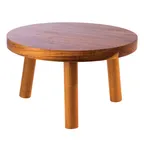image of APS Germany APS 33256 Stand, 9.875" Dia x 6" H Round Acacia Wood, Caramel Finish - 1/Case