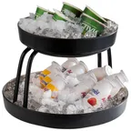 image of APS Germany APS 33282 Frida Buffet Stand, 2‑Tier, Round, 9‑1/2" Dia, Black Finish, 8" Height- 1/Case