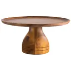 image of APS Germany APS 33295 - 13" Acacia Wood Cake Stand, 6-3/8" Height, Waterproof, Handwash - 1/Case