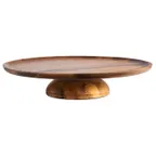 image of APS Germany APS 33296 Cake Stand, 15" Diameter x 3" Height, Acacia Wood, Waterproof - 1/Case