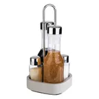 image of APS Germany APS 40412 Oil & Vinegar Cruet Set, 5"x5"x9-7/8" Concrete, 6 oz Shakers, Spouts - 1/Case