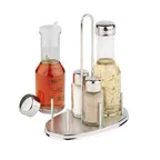 image of APS Germany APS 40450 - Oil & Vinegar Cruet Set, 6 oz Shakers with Covers, Spouts, Rack, - 12/Case