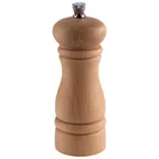 image of APS Germany APS 40574 - 2" Salt Mill, 6" Height, Stainless Steel Beechwood, Adjustable Grind - 1/Case