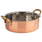 image of APS Germany APS 40734 - Serving Pot 23.5 oz (6" Dia x 2" H), Hammered Aluminum, Dishwasher Safe - 1/Case