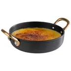 image of APS Germany APS 40741 Serving Pot, 10.2 oz (5¼" Dia x 1⅜" H), Round Hammered Grey Aluminum - 1/Case