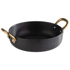 image of APS Germany APS 40742 - 17 Oz Serving Pot, 6" Dia x 1.5" H, Grey Aluminum, Safe - 1/Case