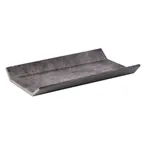image of APS Germany APS 84402 - Tray, 12"-7" Melamine, Dark Gray Concrete Pattern, Dishwasher Safe - 6/Case