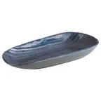 image of APS Germany APS 85024 - 20 oz Melamine Bowl 13.75"L x 6"W x 1.5"H Blue Scratch‑Proof Safe - 6/Case