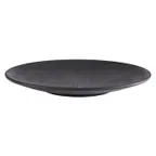 image of APS Germany APS 85064 Black Melamine Plate, 10-1/4" dia x 1-1/8" H, Ribbed Soft Matte Finish - Case