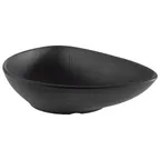 image of APS Germany APS 85076 - 9" x 7" Black Melamine Bowl, 20.2 oz, Finish, Dishwasher Safe - 12/Case