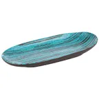 image of APS Germany APS 85201 - Cancun Melamine Platter, 11" Oval, Brown/Blue Spiral - 6/Case