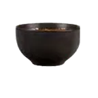 image of Libbey BF-3 - 17 oz Ceramic Bowl, 4" Dia x 2-3/8" Foot, Turquoise Dark Brown Rim, Hakone™ - 12/Case