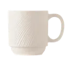 image of Libbey BO-1114 - China Mug, 11.5 oz Bright White Porcelain, Stackable, 3-5/8" H x 4-5/8" D, 36/Case