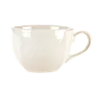 image of Libbey BO-1152 China Cup, 7.5 oz Bright White Porcelain, 2½" H x 3½" T x 4⅝" D, Eared‑Handle - 36/Case