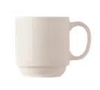 image of Libbey BW-1114 China Mug - 11.5 oz Bright White Porcelain, Stackable, 3"5" H x 4"5/8" D - 36/Case